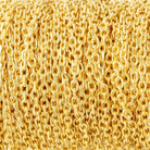 2mm Gold Plated Divot Oval Link Chain 3 Feet - The Bead Traders