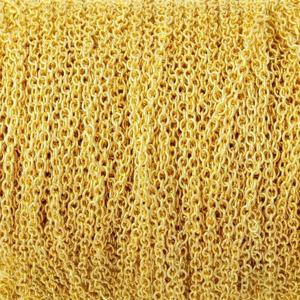 2mm Gold Plated Oval Link Chain 3 Feet