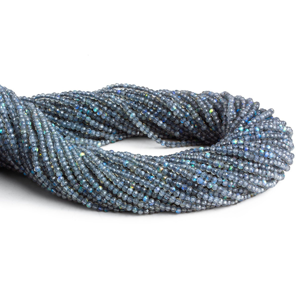 2mm Labradorite Faceted Rounds 12 inch 160 beads - The Bead Traders