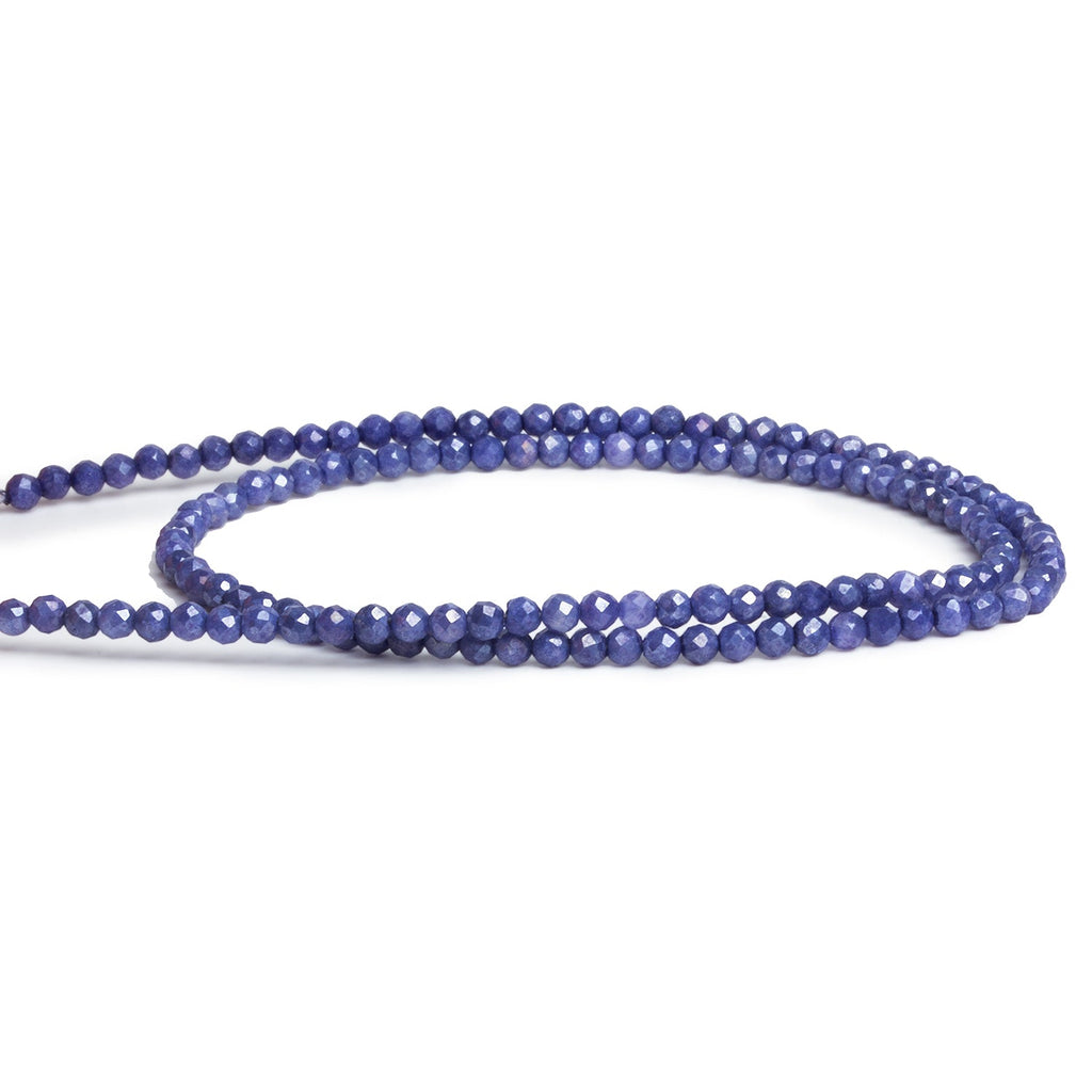 2mm Moody Blue Quartz Microfaceted Rounds 12 inch 135 beads - The Bead Traders