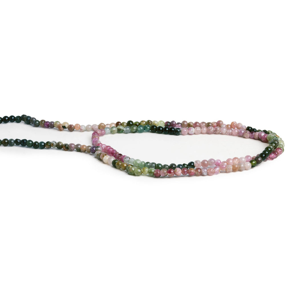 2mm Multicolor Tourmaline Plain Rounds 14 inch 180 beads - The Bead Traders
