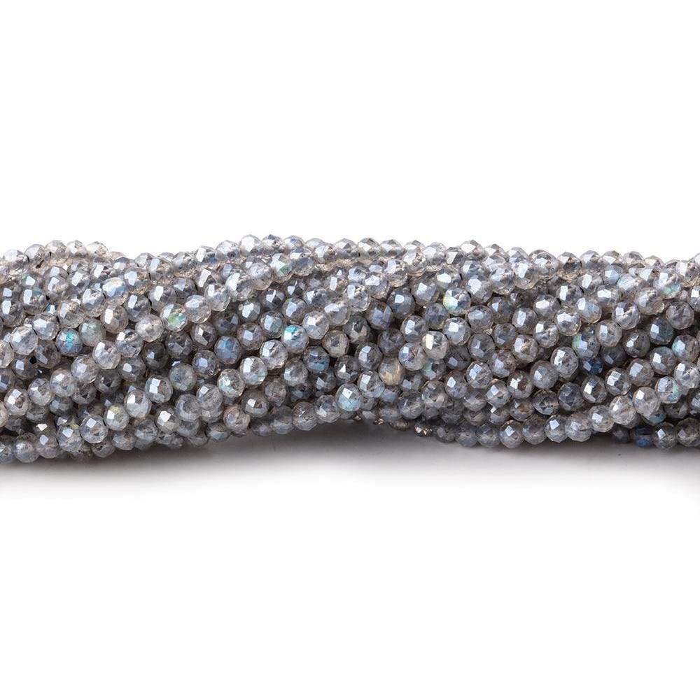 2.mm Mystic Labradorite Microfaceted Round Beads 12 inch 160 pieces - The Bead Traders