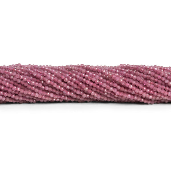 2mm Pink Tourmaline Microfaceted Rounds 12 inch 165 beads