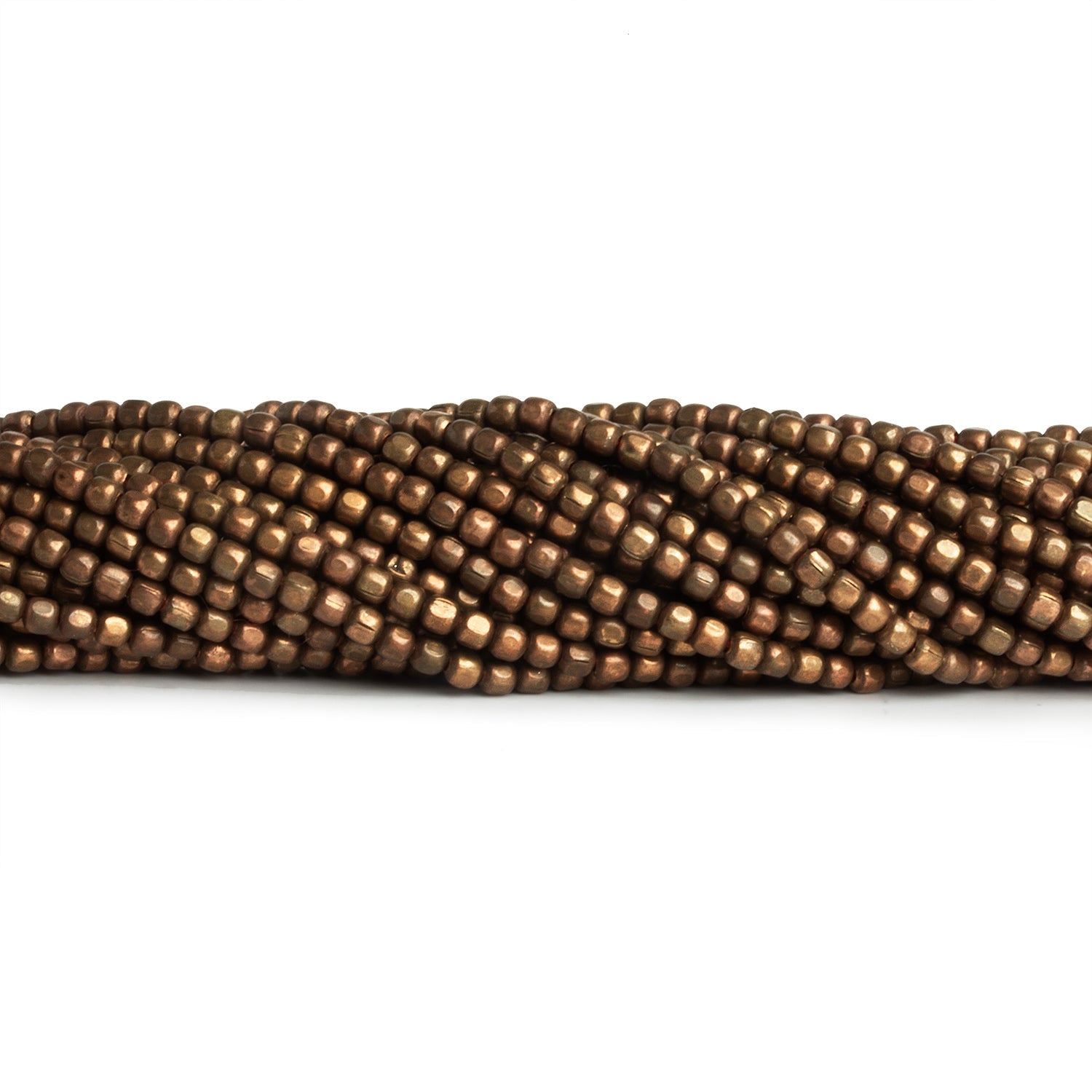 2mm Raw Copper Cubes 8 inch 96 beads - The Bead Traders