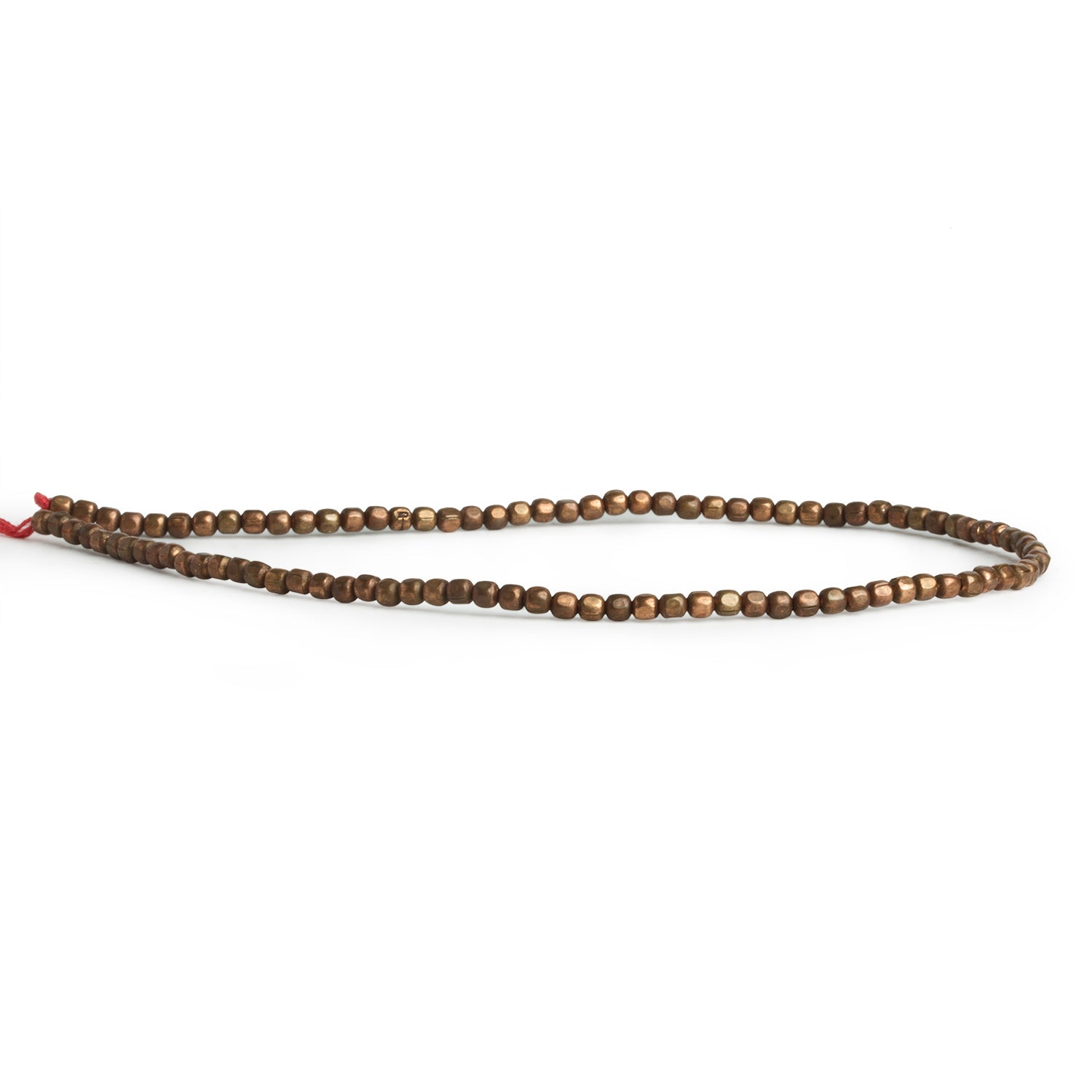 2mm Raw Copper Cubes 8 inch 96 beads - The Bead Traders
