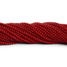 2mm Red Coral Rounds 16 inch 175 beads - The Bead Traders