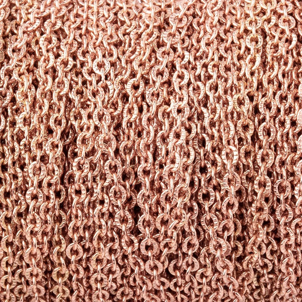 2mm Rose Gold plated Small Corrugated Oval Chain 3 Feet - The Bead Traders