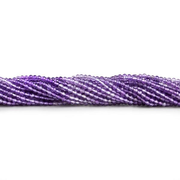 2mm Shaded Amethyst Microfaceted Rounds 12 inch 150 beads