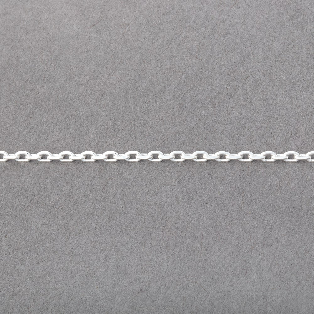 2mm Silver Plated Divot Oval Link Chain 3 Feet - The Bead Traders