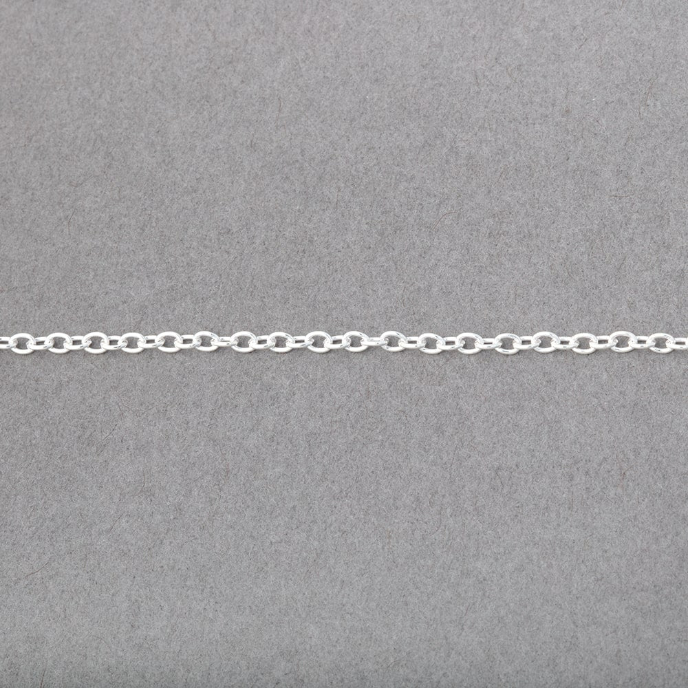 2mm Silver Plated Oval Link Chain 3 Feet - The Bead Traders