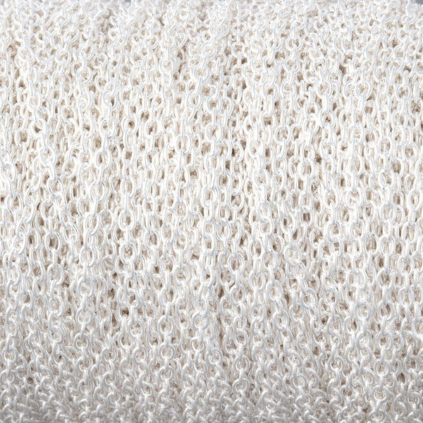 2mm Silver Plated Oval Link Chain 3 Feet