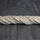 2mm Sterling Silver plated Copper Brushed Rounded Faceted Nuggets 8 inch 85 beads - The Bead Traders