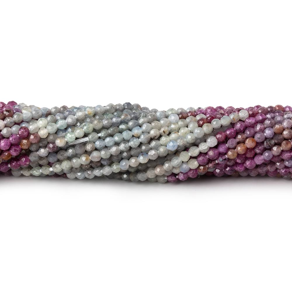 2mm Umba Sapphire Microfaceted Rounds 12 inch 180 Beads AAA - The Bead Traders
