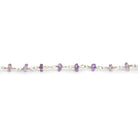 3 - 3.5mm Amethyst Rondelle Silver Chain 37 beads - The Bead Traders