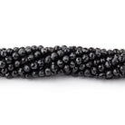 3 - 3.5mm Black Spinel Faceted Rounds 13.5 inch 100 beads - The Bead Traders