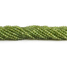 3 - 3.5mm Peridot Handcut Plain Rounds 12 inch 95 beads - The Bead Traders