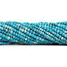 3 - 3.5mm Turquoise Howlite Faceted Rondelles 12 inch 120 beads - The Bead Traders