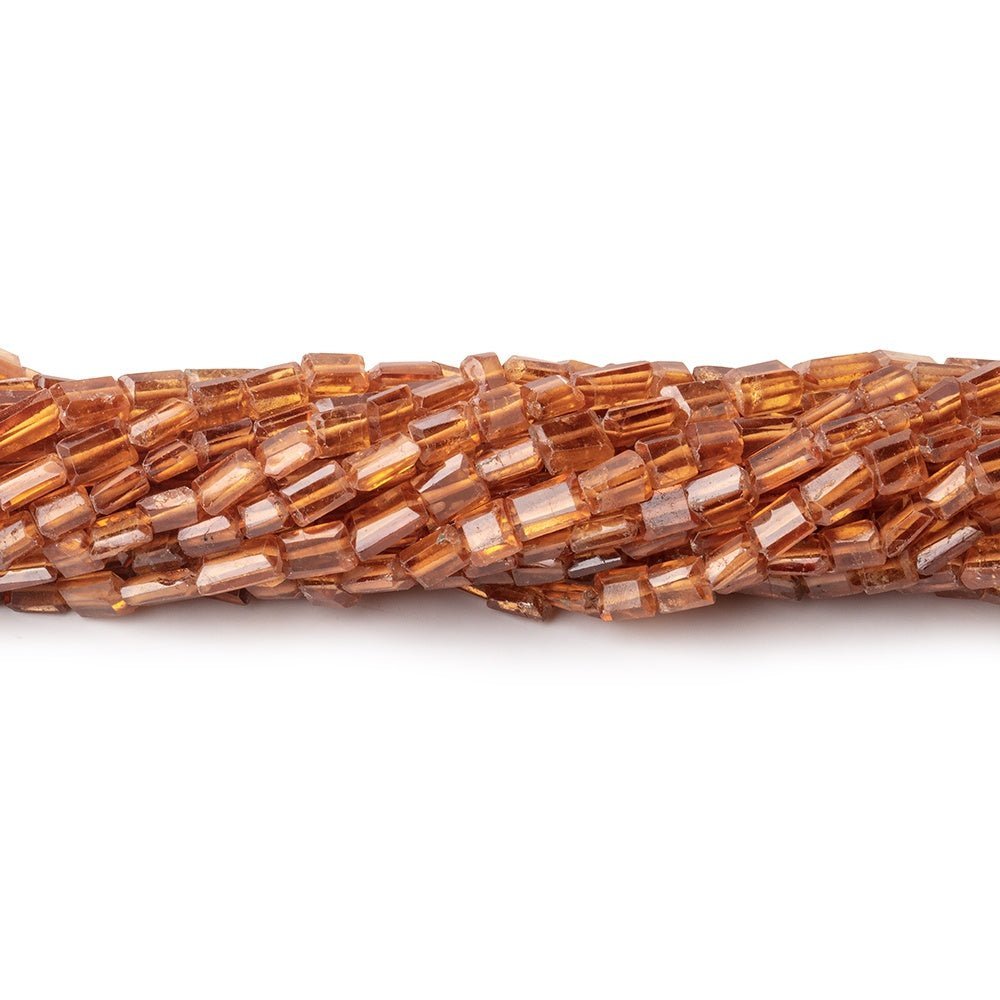 3 - 4.5mm Spessartite Garnet Faceted Rectangles 14 inch 83 beads - The Bead Traders