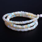 3 - 4.5mm White Ethiopian Opal Plain Rondelles 16 inch 205 beads - The Bead Traders