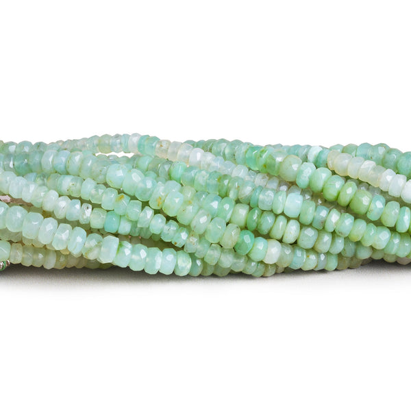 3-4mm Blue Peruvian Opal Faceted Rondelles 16 inch 170 beads