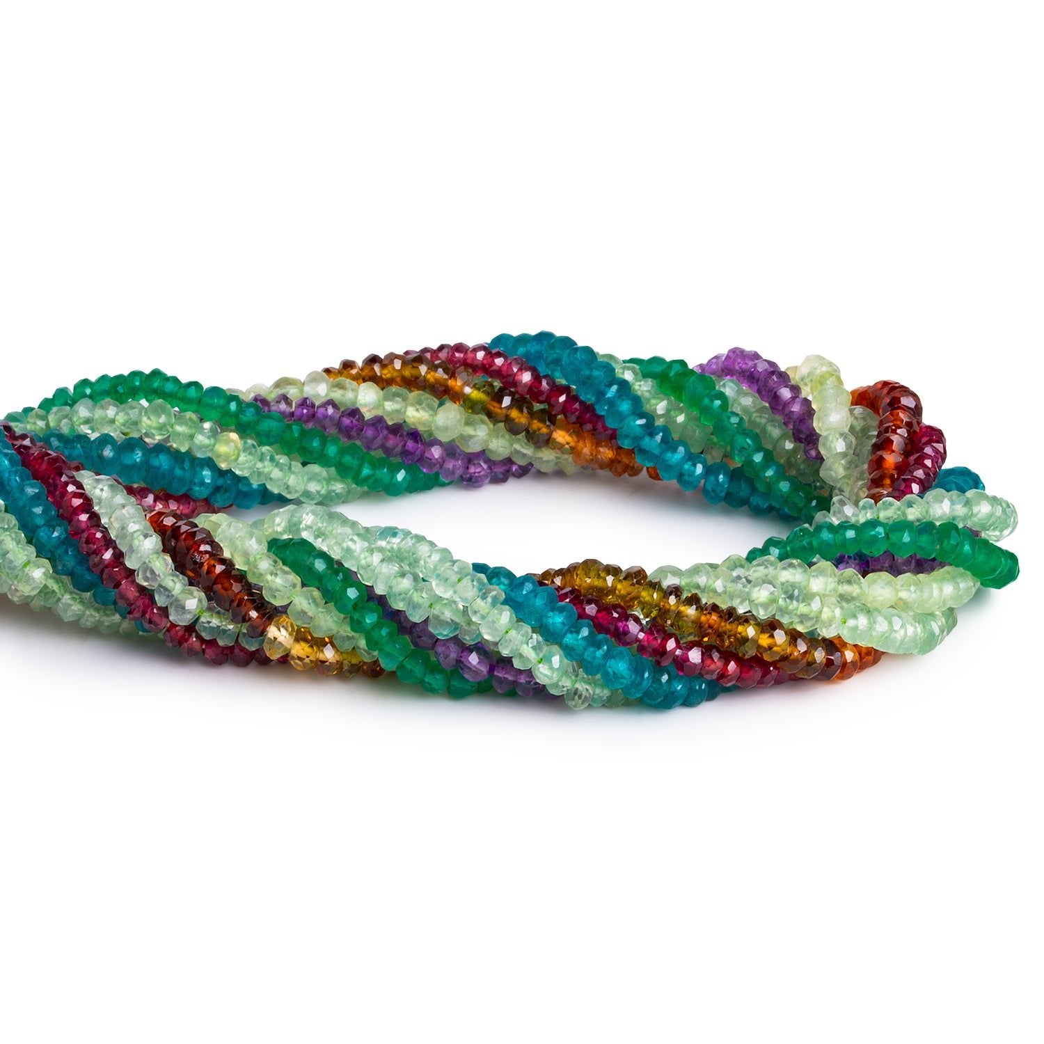 3-4mm Faceted Rondelles - Lot of 9 Strands - The Bead Traders