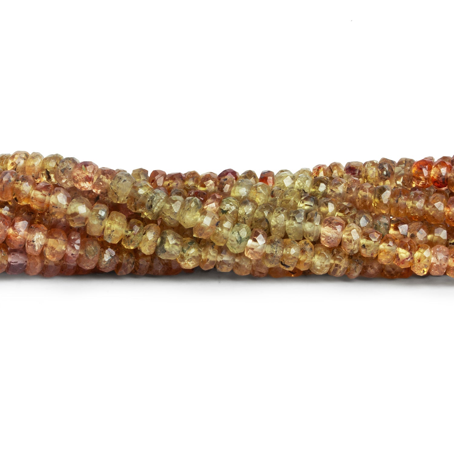 3 - 4mm Imperial Topaz Faceted Rondelles 18 inch 190 beads - The Bead Traders