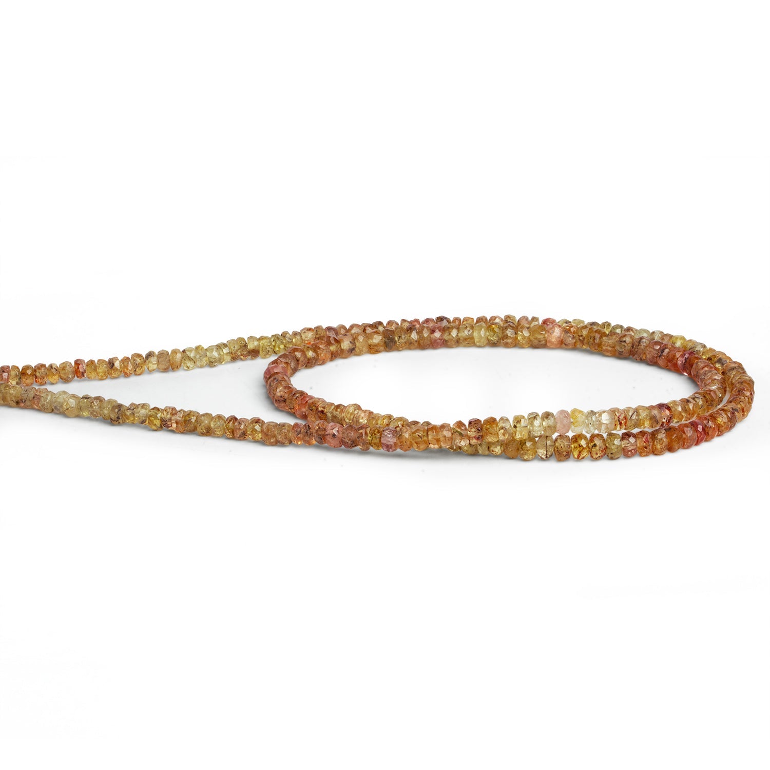 3 - 4mm Imperial Topaz Faceted Rondelles 18 inch 190 beads - The Bead Traders