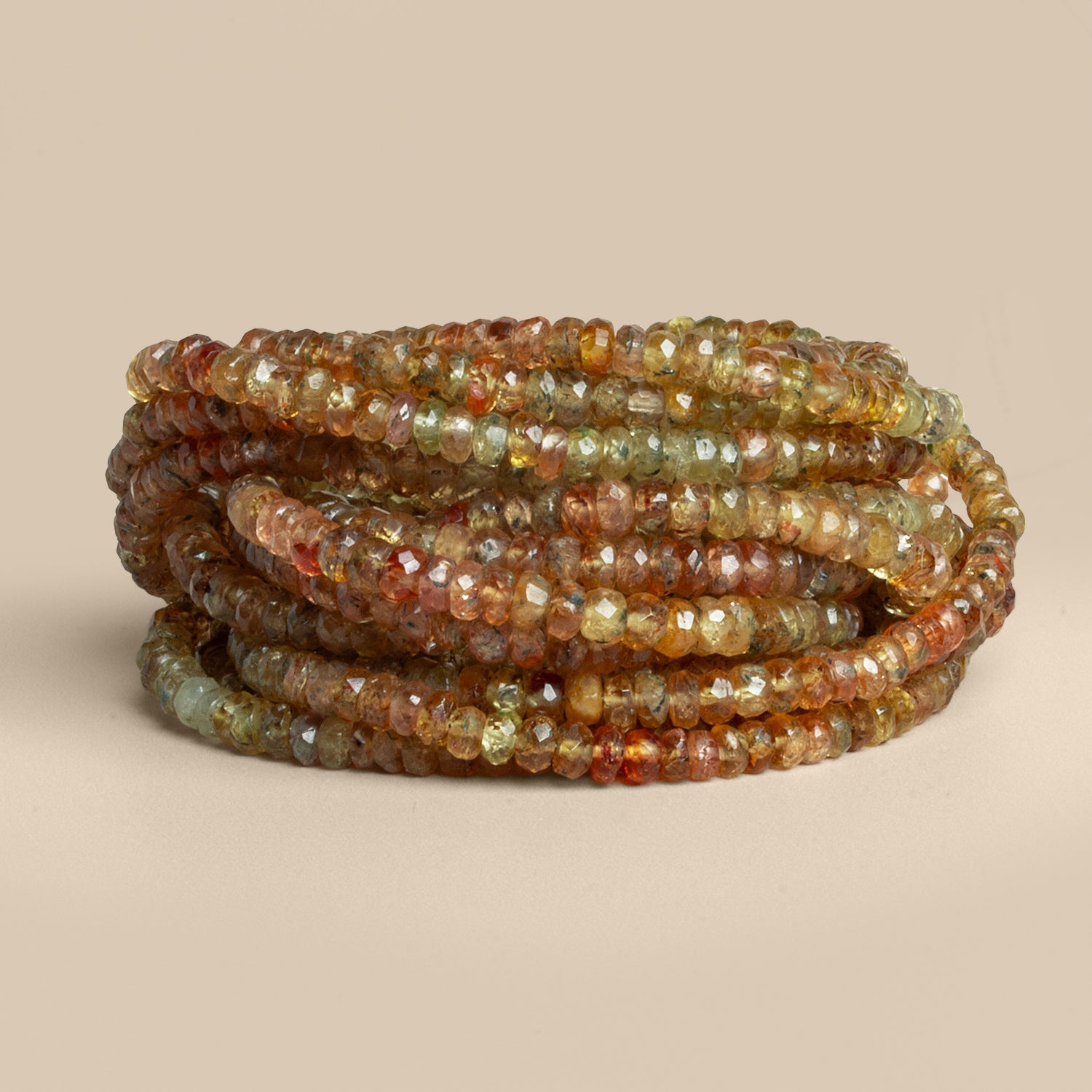 3 - 4mm Imperial Topaz Faceted Rondelles 18 inch 190 beads - The Bead Traders
