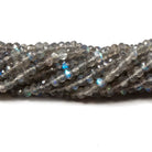 3 - 4mm Labradorite Faceted Rondelles 12 inch 155 beads - The Bead Traders