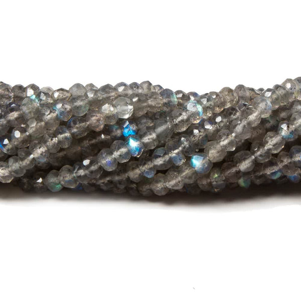 3-4mm Labradorite Faceted Rondelles 12 inch 155 beads