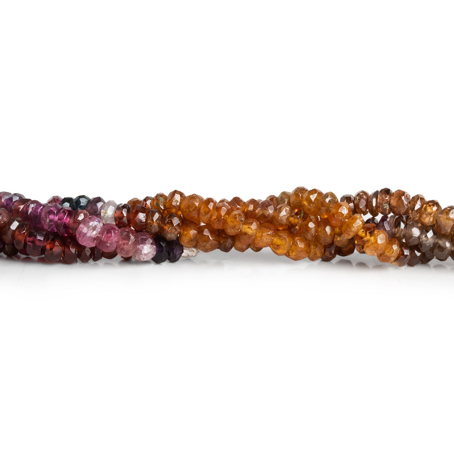 3 - 4mm Multi Gemstone Faceted Rondelles 14 inch 165 beads - The Bead Traders