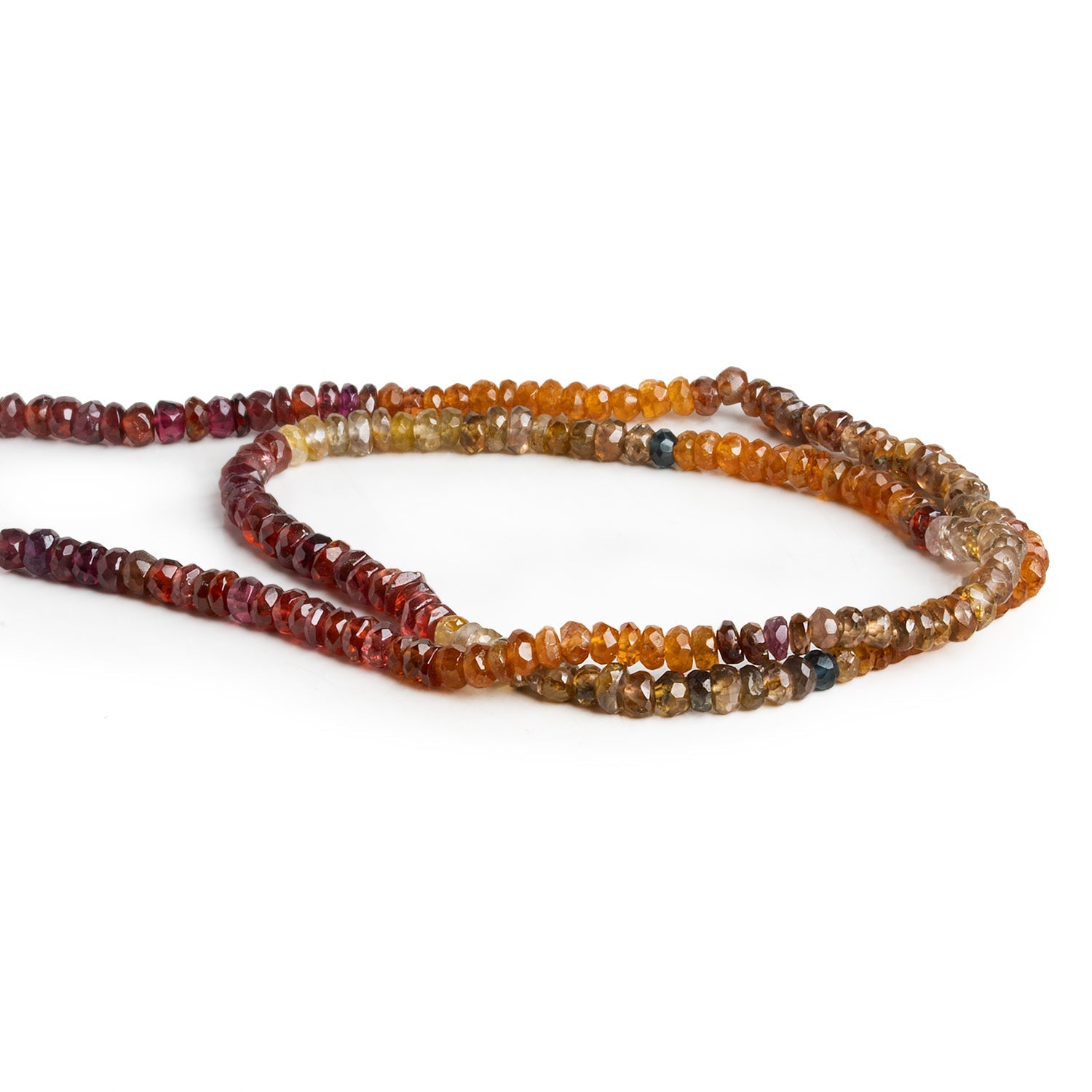 3 - 4mm Multi Gemstone Faceted Rondelles 14 inch 165 beads - The Bead Traders