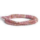 3 - 4mm Pink Tourmaline Plain Rondelles 18 inch 225 beads - The Bead Traders