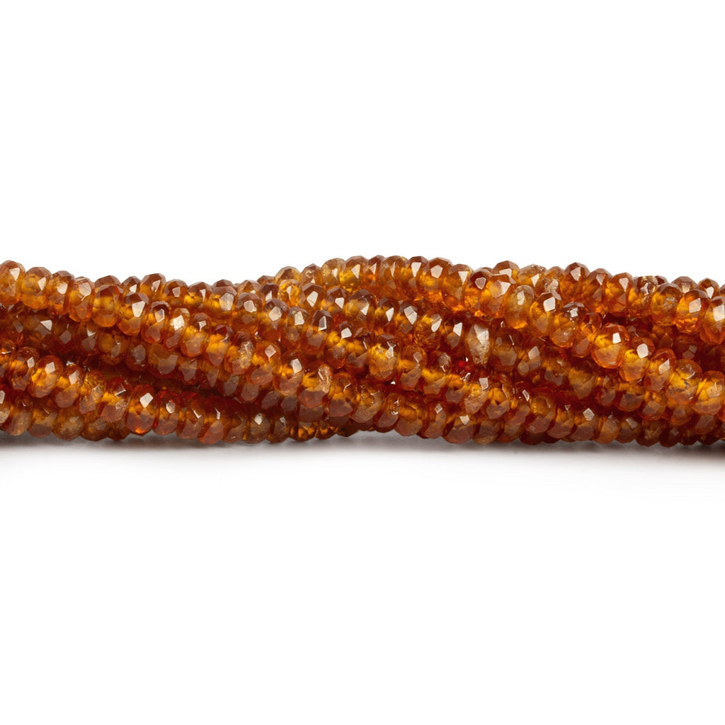 3 - 4mm Spessartite Garnet Faceted Rondelles 16 inch 200 beads - The Bead Traders