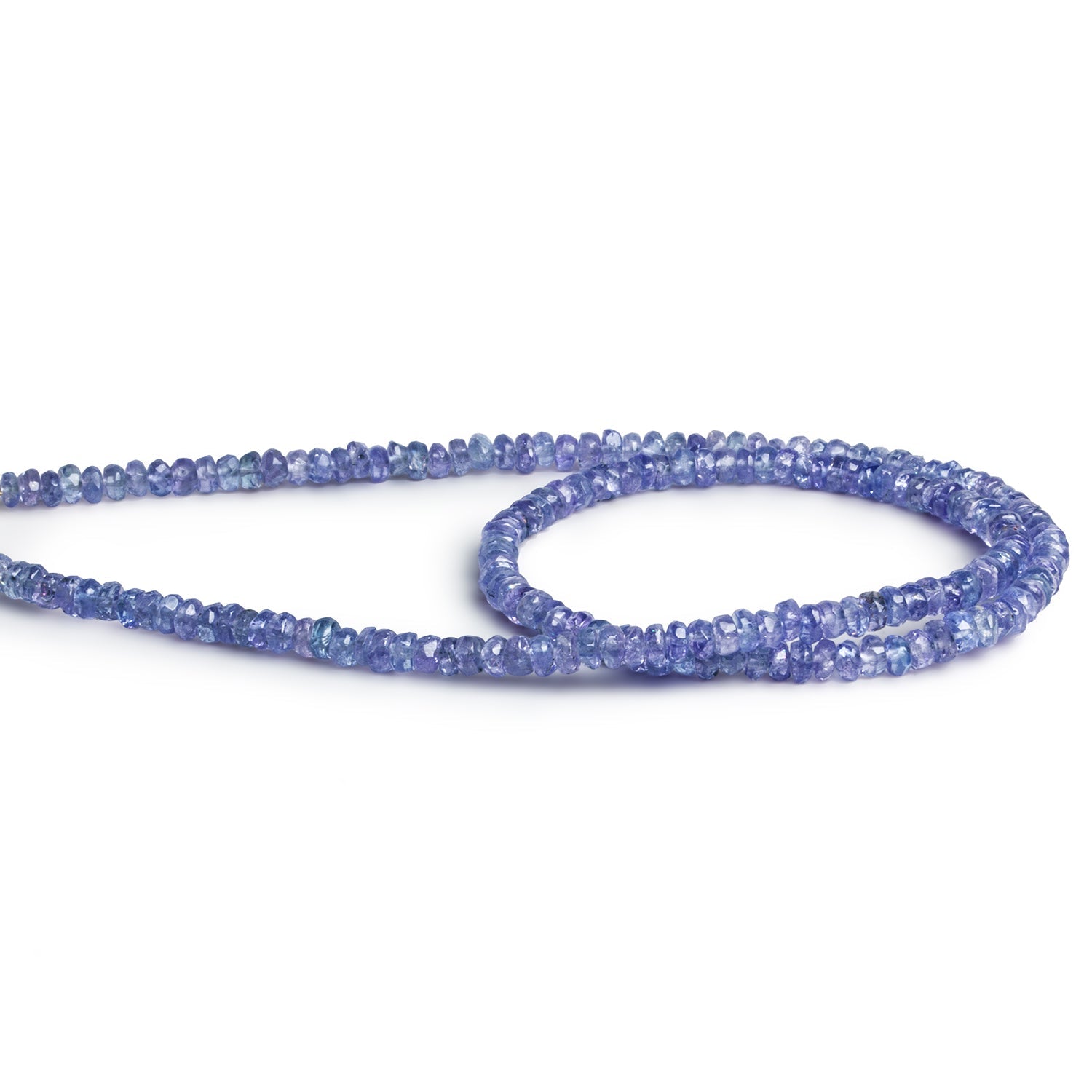 3-4mm Tanzanite Faceted Rondelles 14 inch 170 beads - The Bead Traders