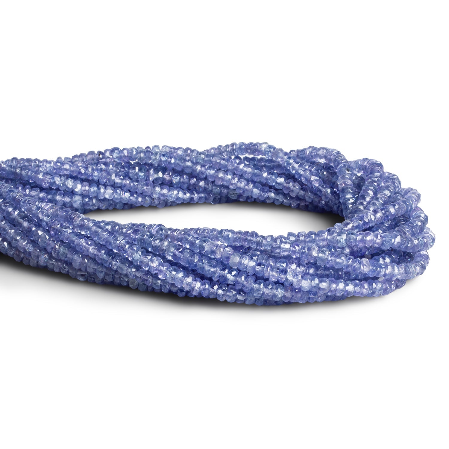3-4mm Tanzanite Faceted Rondelles 14 inch 170 beads - The Bead Traders