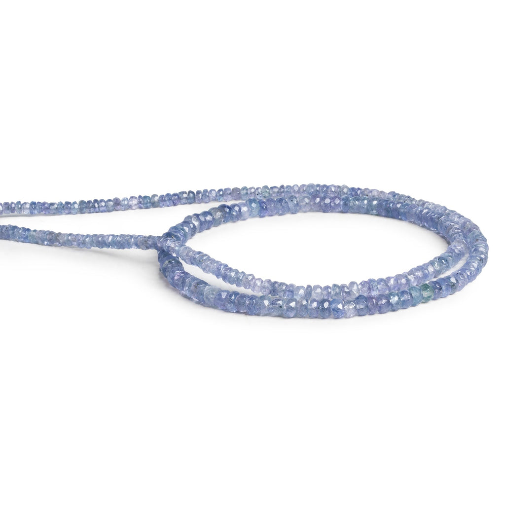 3-4mm Tanzanite Faceted Rondelles 18 inch 245 beads - The Bead Traders