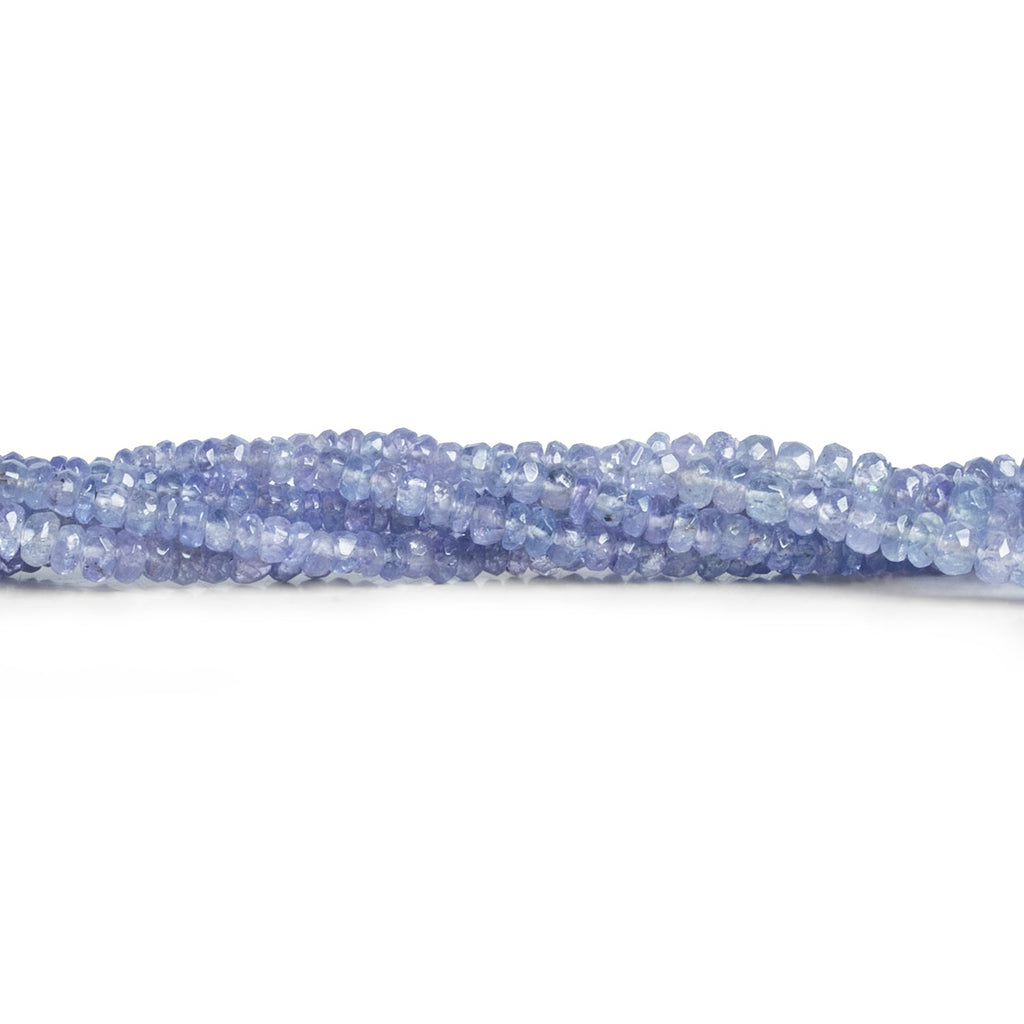 3-4mm Tanzanite Faceted Rondelles 18 inch 245 beads - The Bead Traders
