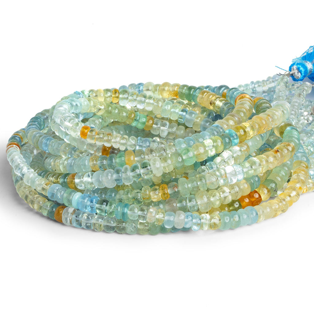 3 - 5mm Multi Beryl Plain Rondelles 16 inch 135 beads - The Bead Traders