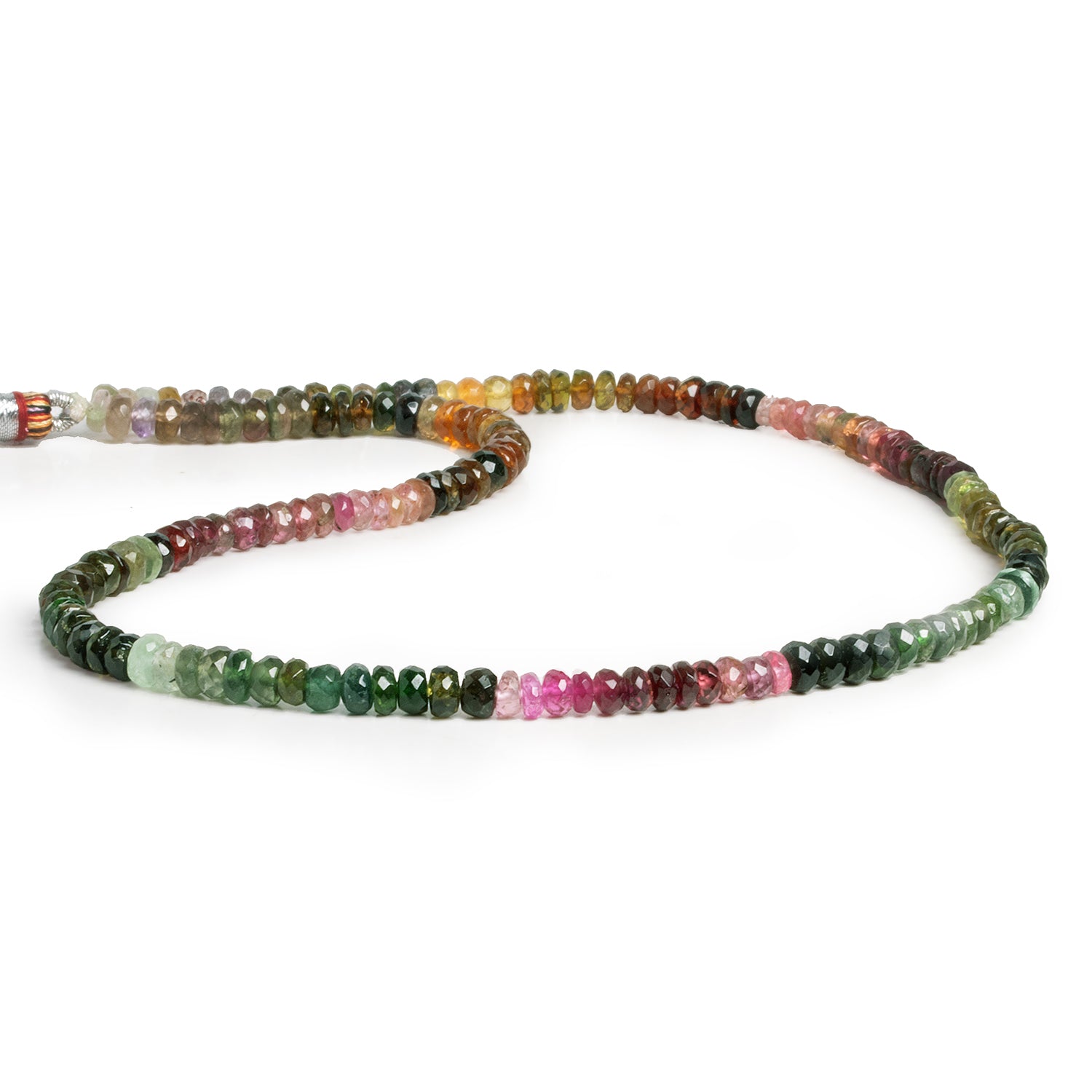 3 - 5mm Multicolor Tourmaline Faceted Rounds 15 inch 150 beads - The Bead Traders