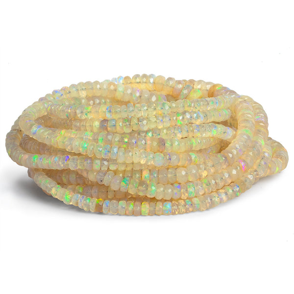 3-7mm Golden Ethiopian Opal Faceted Rondelles 16 inch 166 beads AAA