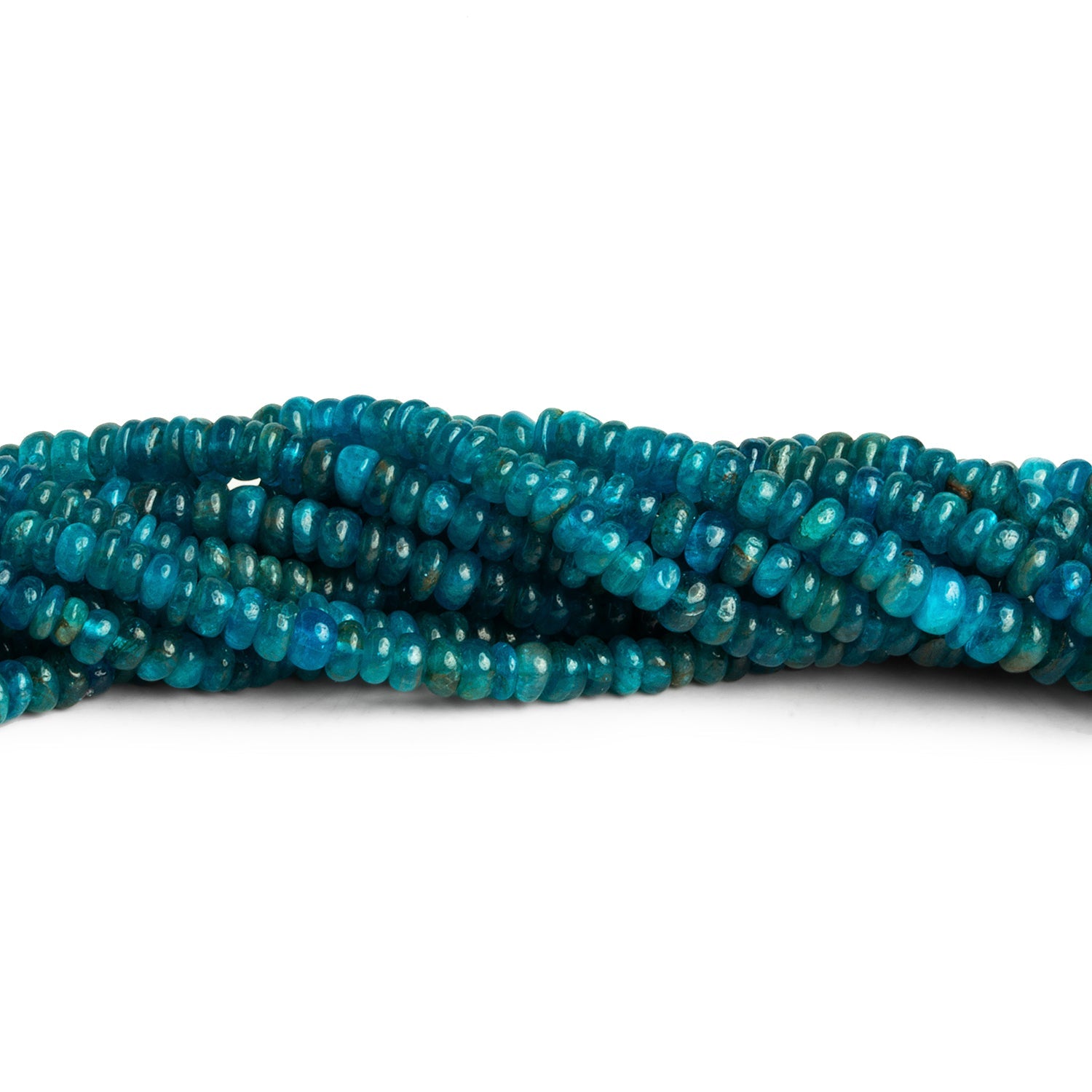 3-8mm Neon Apatite Plain Rondelles 16 inch 180 beads - The Bead Traders