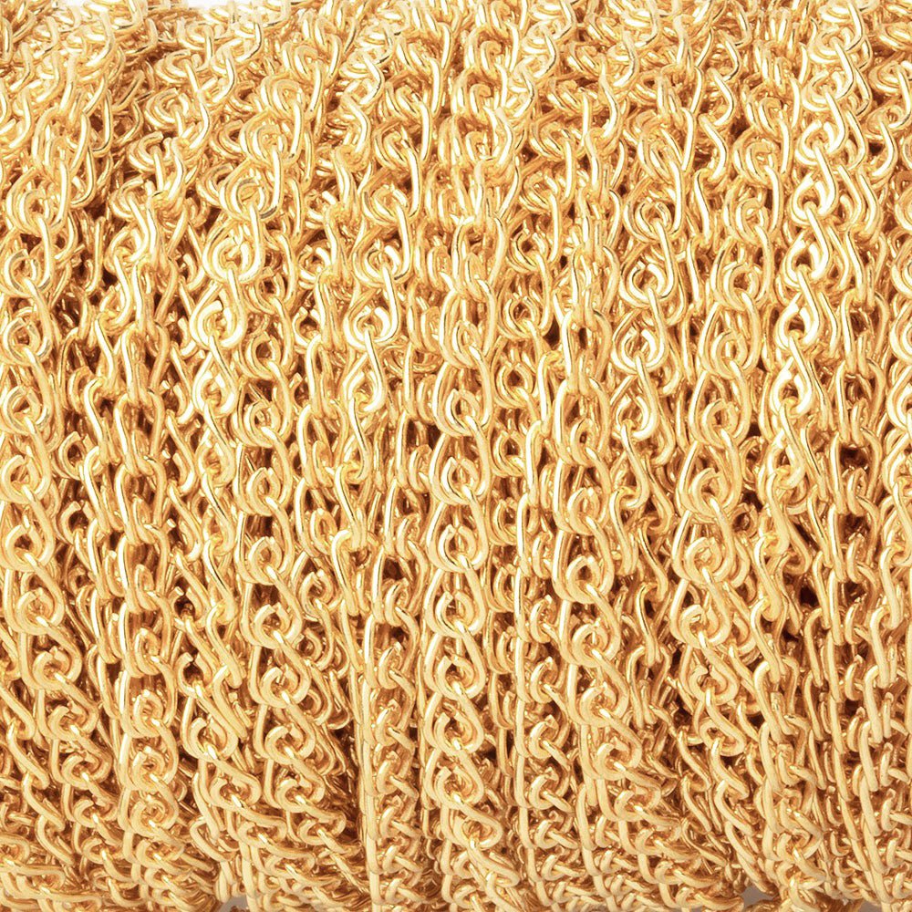 3 Feet - 3mm 22kt Gold plated Loop Link Chain - The Bead Traders