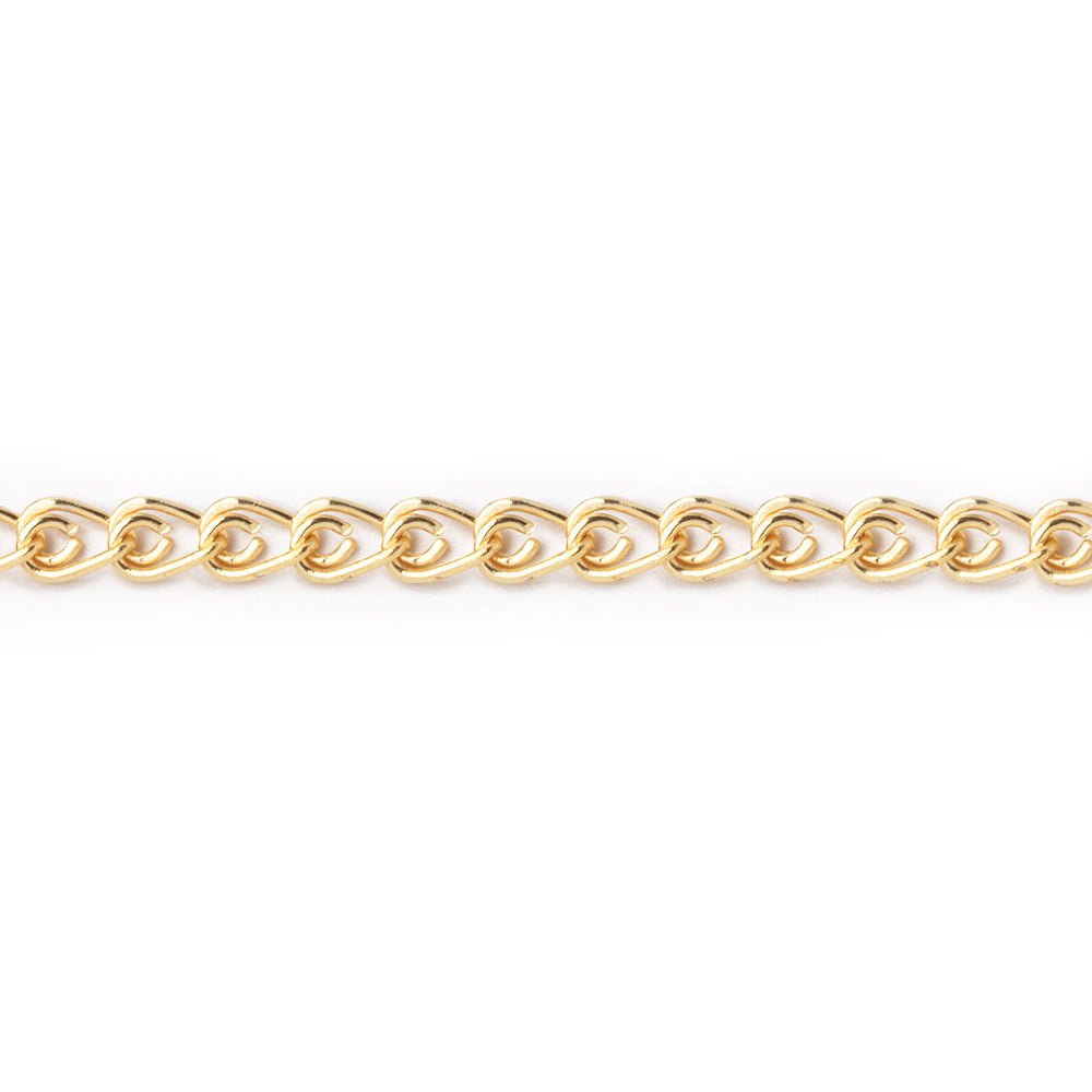 3 Feet - 3mm 22kt Gold plated Loop Link Chain - The Bead Traders