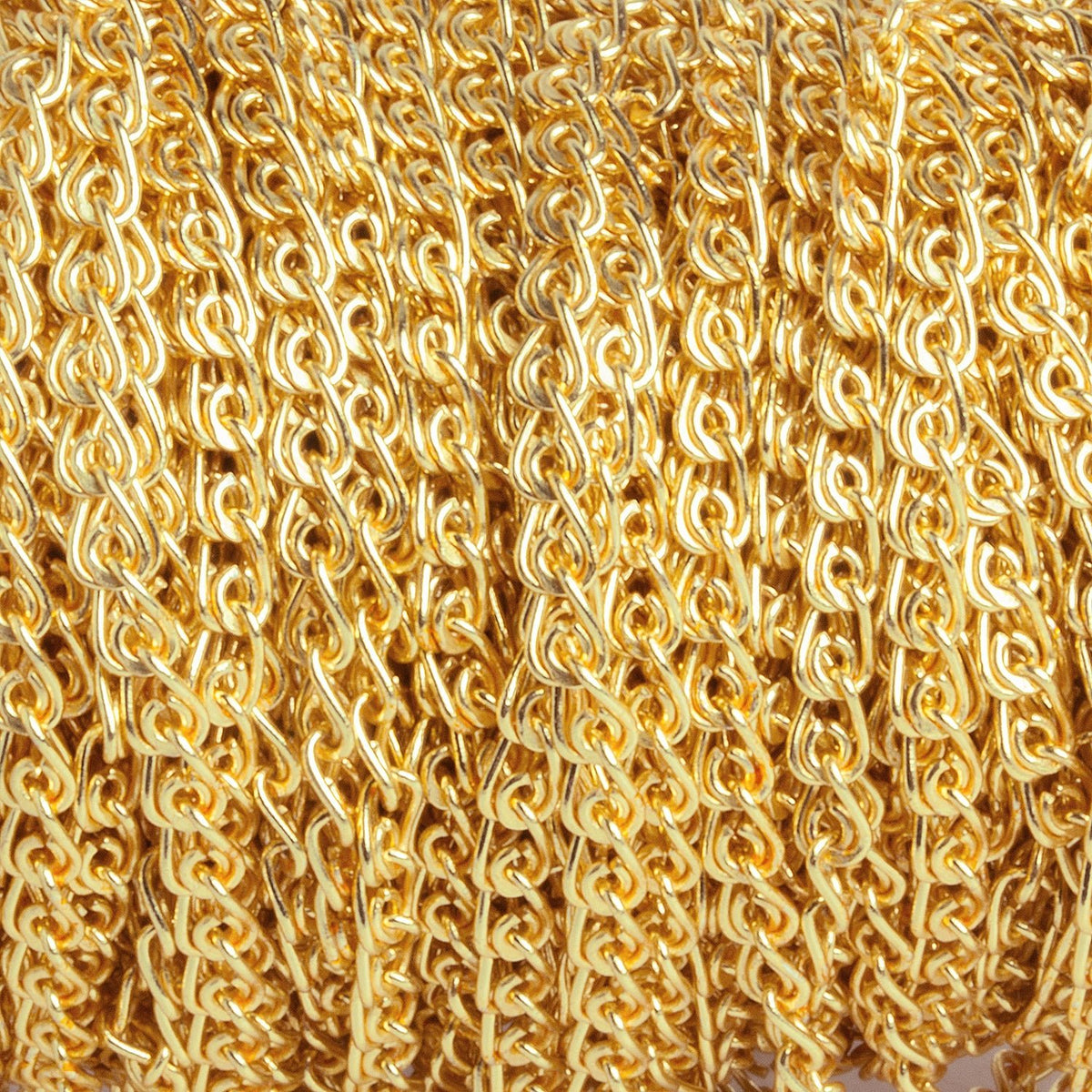 3 Feet - 5mm 22kt Gold plated Loop Link Chain - The Bead Traders