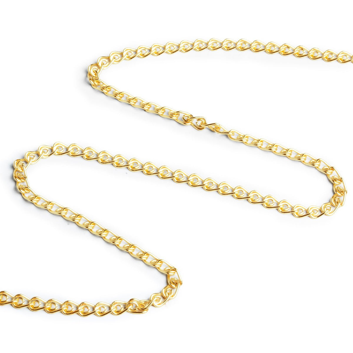 3 Feet - 5mm 22kt Gold plated Loop Link Chain - The Bead Traders