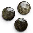 30mm Golden Sheen Obsidian Coin Focal 1 Bead - The Bead Traders