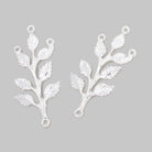 30x15mm Leafy Branch 3 Ring Charm Set of 2 pieces - The Bead Traders