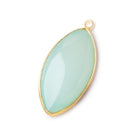 30x16mm Vermeil Bezel Seafoam Chalcedony Plain Marquise Pendant 1 bead - The Bead Traders