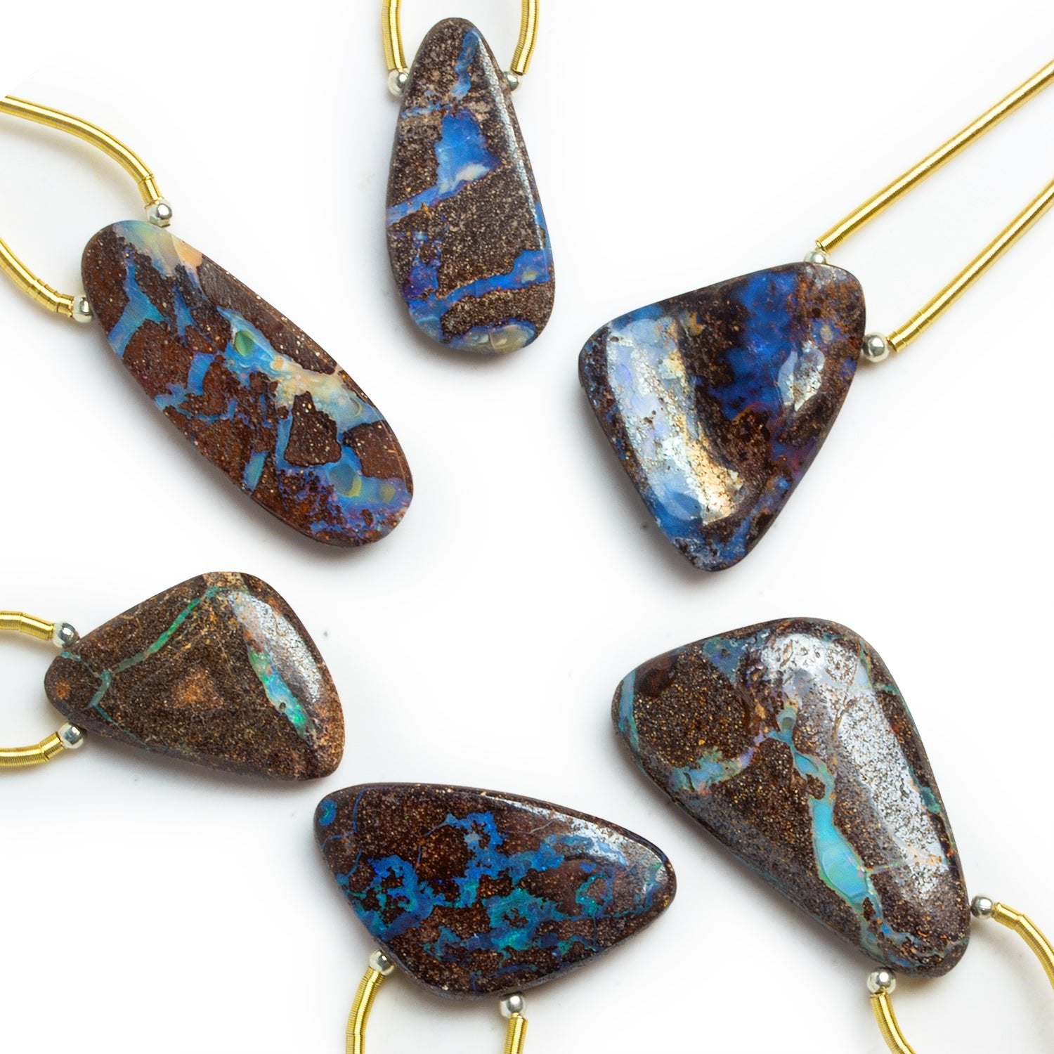30x17mm Australian Boulder Opal Nugget Focal 1 Bead - The Bead Traders